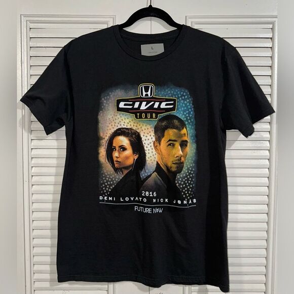 Demi Lovato Nick Jonas 2016‎ Honda Civic Tour Shirt Size L - Picture 2 of 7
